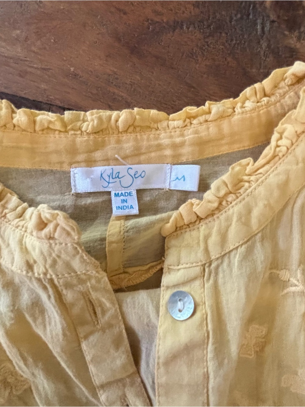 Cotton Kyla Seo Sunburst Yellow Embroidered Tunic - Picture 3 of 7